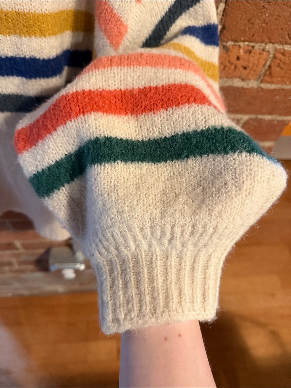 Cream Striped Cozy Knit Sweater - Multicolor - Picture 2 of 4